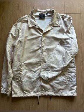 Rebel Vengeance Off White Paisley Skull Tapestry Jacket Mens XL